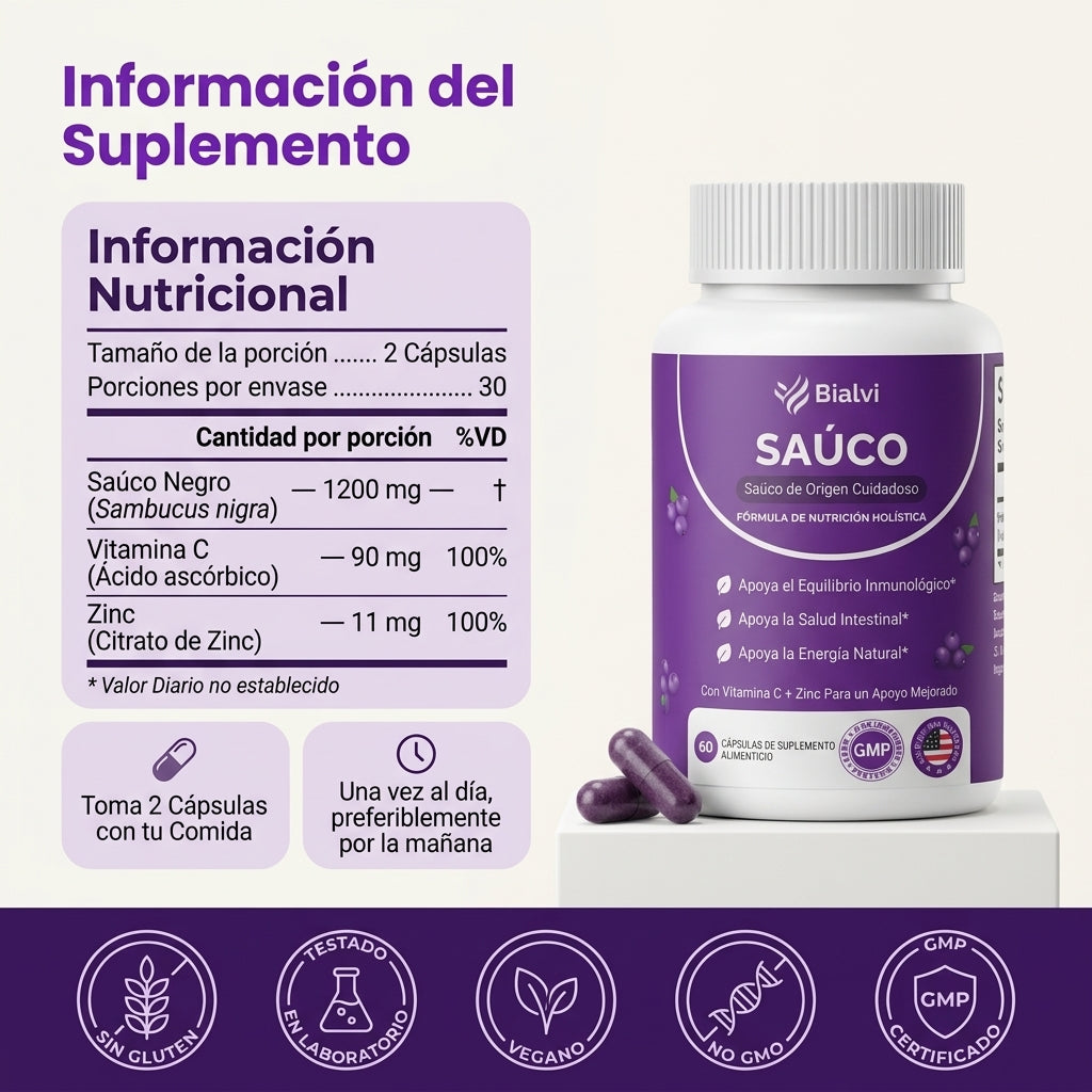 Bialvi - Bienestar intestinal con saúco, zinc y vitamina C