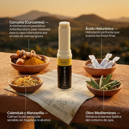 Curcuvera — Bálsamo de Cúrcuma para Contorno de Ojos