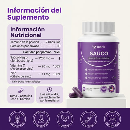Bialvi - Bienestar intestinal con saúco, zinc y vitamina C