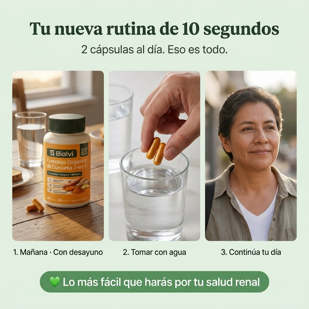 Complejo Renal de Cúrcuma 3 en 1: Limpia tus Filtros y Calma la Urgencia