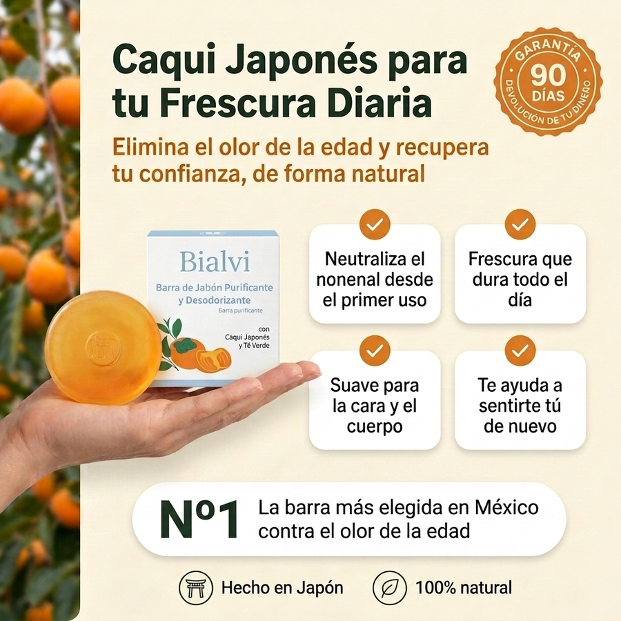 Caqui japonés para tu frescura diaria — Nº1 en México, garantía 90 días